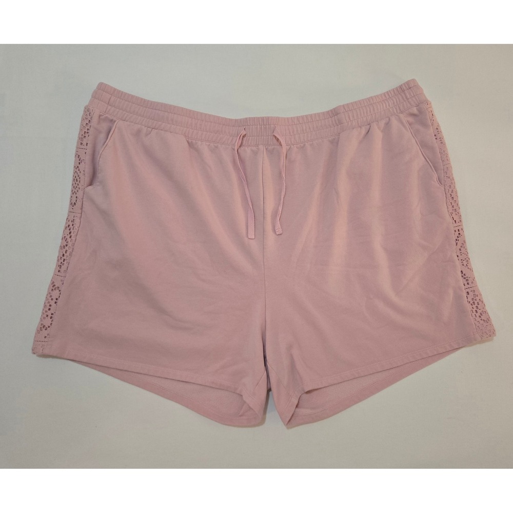 Torrid Pink Crochet Lace Trim Sweat Shorts Lounge Casual Women Plus Size 5